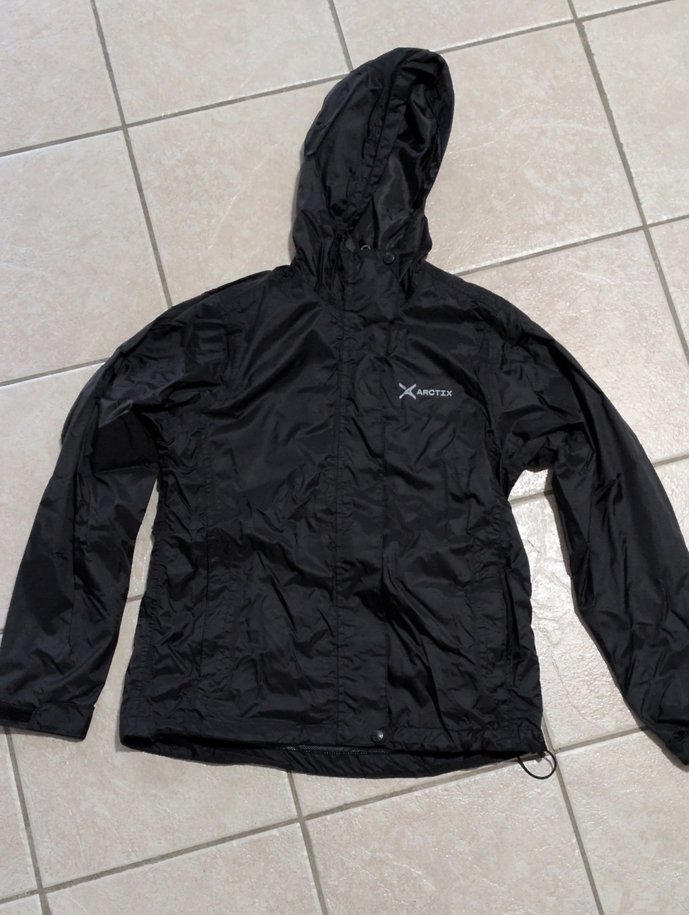 Arctix Black Hooded Rain Jacket XS